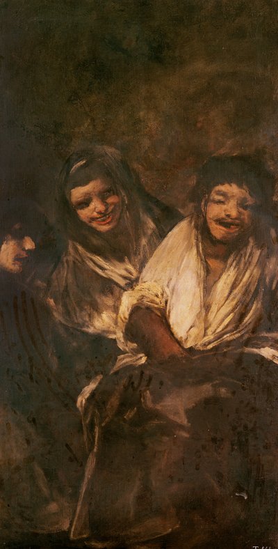 A Man and Two Women Laughing by Francisco de Goya